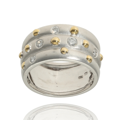 Fehér arany gyűrű 57-es méret (B10613_3I)